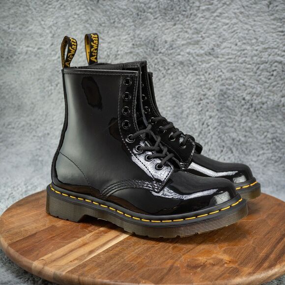Dr. Martens Shoes - Dr Martens 11821 Combat Boots Women's Sz 6 Black Patent Leather NWOB